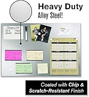 Vista 4 de Steelmaster Soho Collection pizarrón magnético con borrador en seco, rotulador e imanes, Plateado