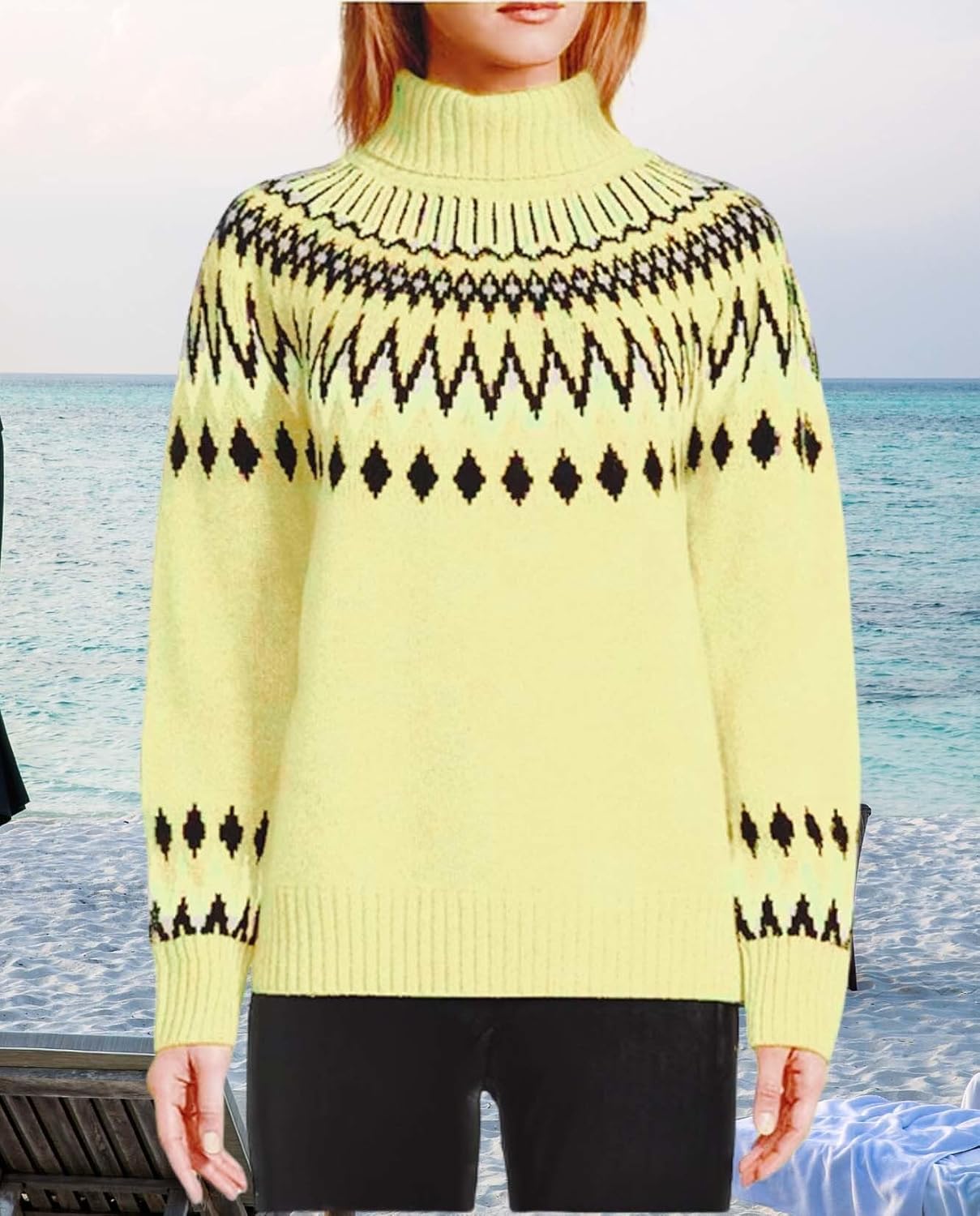 Sweater Womens Long Sleeve Round Neck Pullover Top Knitted Cozy Sweater Lightweight Cute Autumn and Winter - Image 3