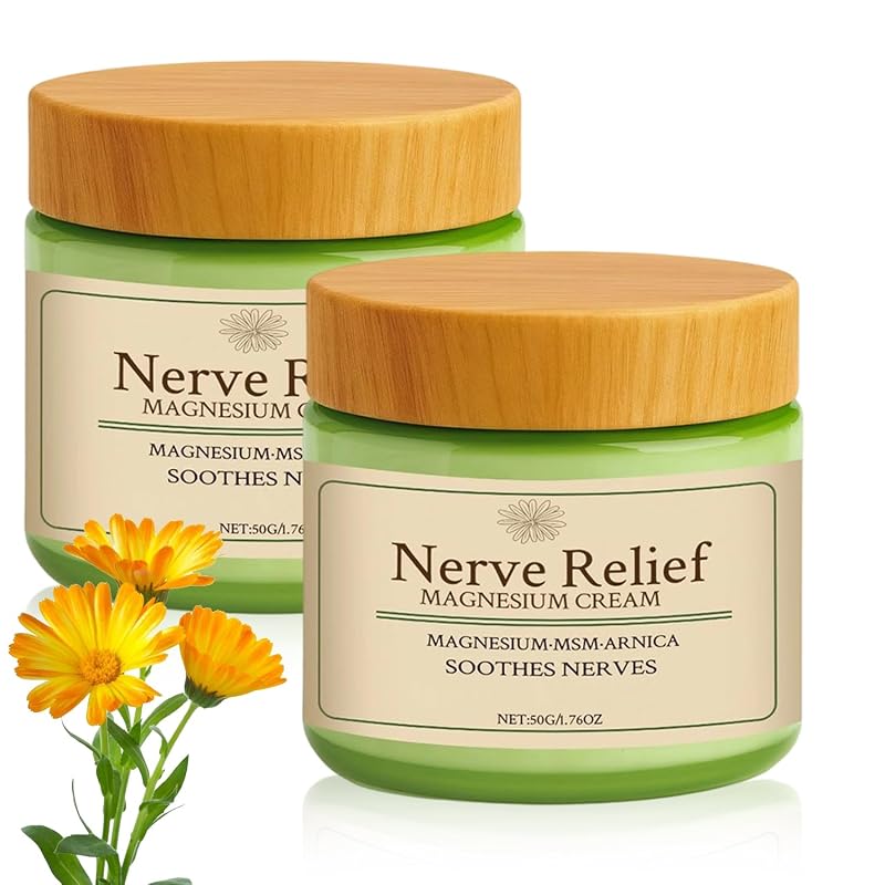 Creme corporal de magnésio natural com MSM e arnica LHBMET, pacote com 2