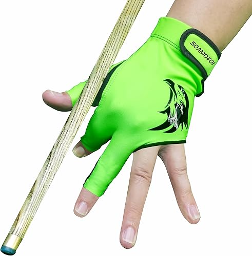 Guante de piscina para mano izquierda, 3 dedos, guante de billar transpirable, de secado rápido, guantes de deporte para tiradores profesionales,