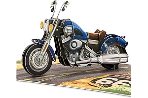 Classic Motorcycle 3D Pop-Up Card for Father's Day
