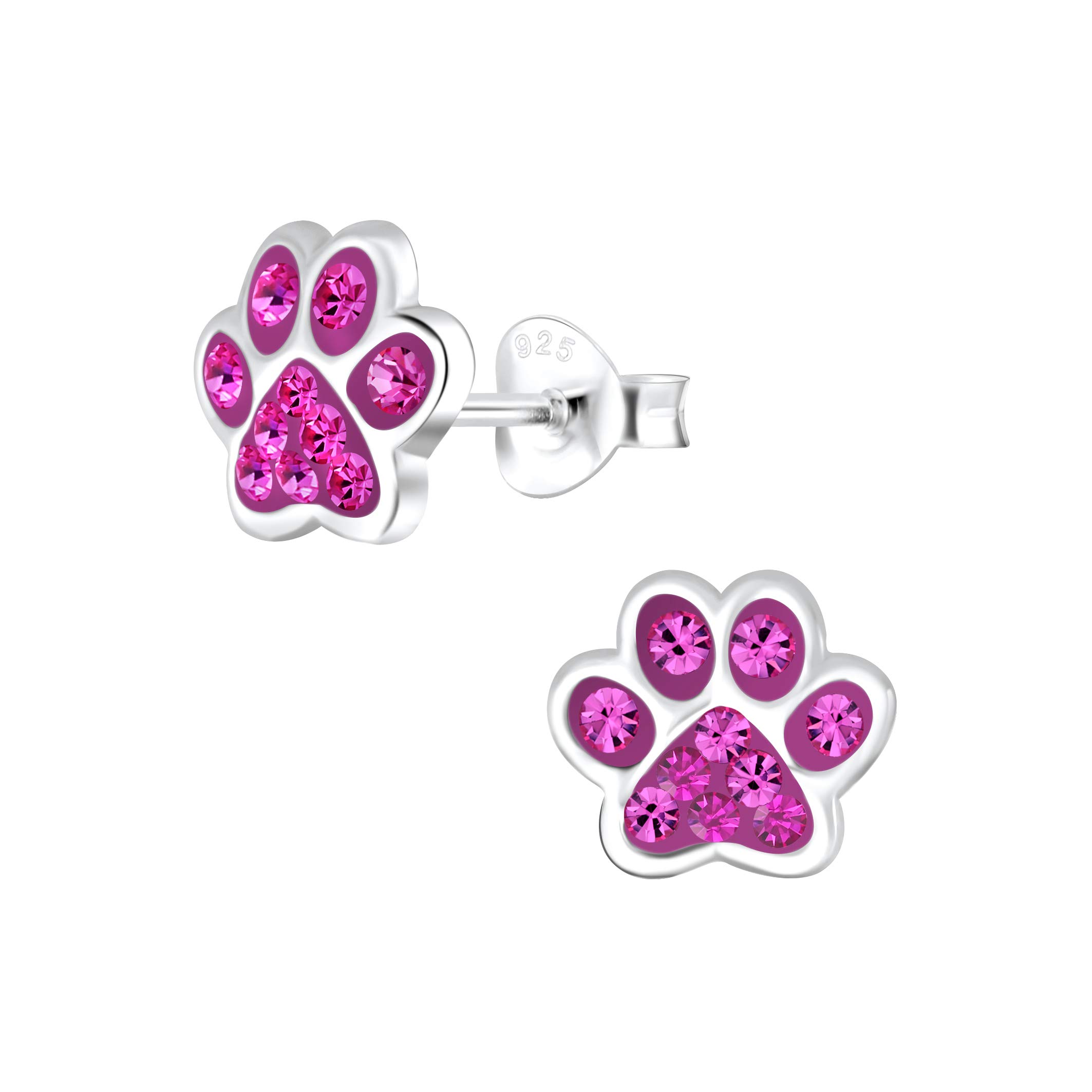 Aww So Cute - 925 Sterling Silver Paw Print Stud Earrings for Kids Girls Pure Silver (ER1817) (B08PFTZ2PG) Amazon Price History, Amazon Price Tracker