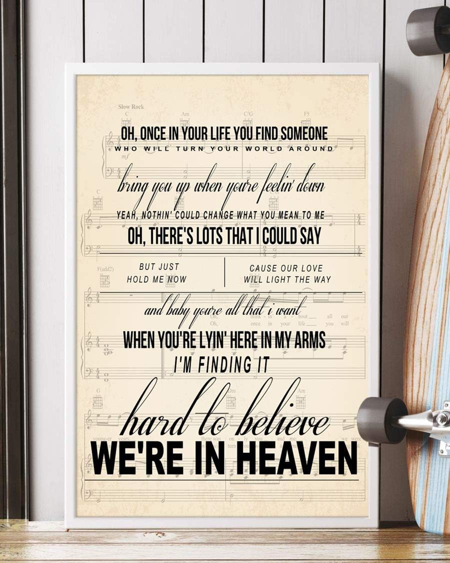 Yaasimoule Color Poster Heaven Song Lyrics Portrait Wall Art Home Decor