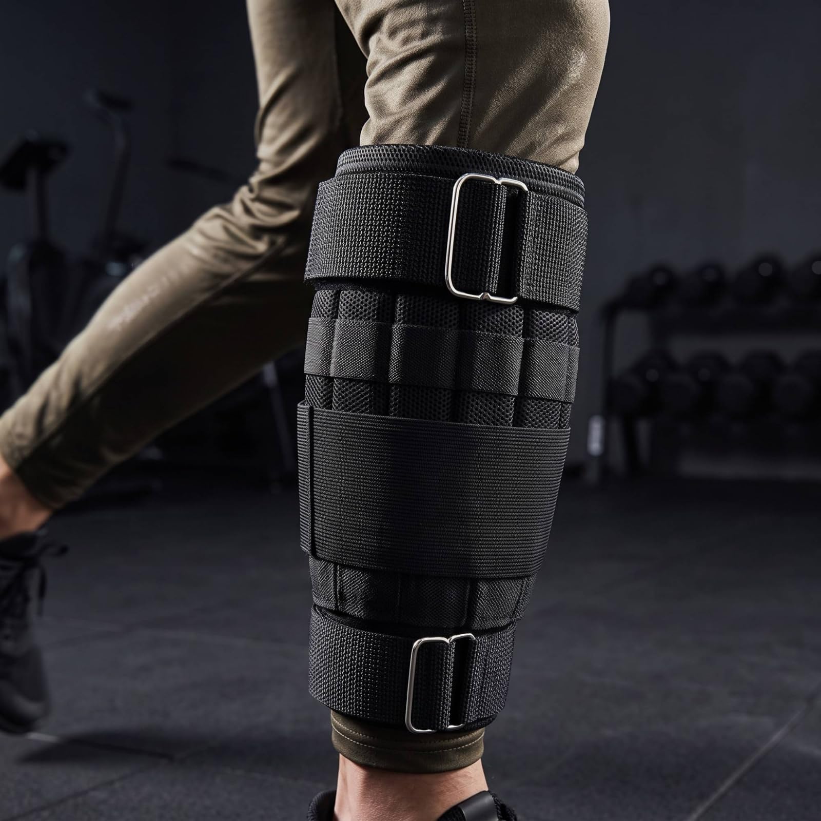MERIGLARE Verstellbares Handgelenkgewicht Trainingsmanschette Gewichtsmanschette Fitnessband Gewichtshülle Ohne Platten Atmungsaktives Netz mit Metallschnalle, 5KG Einzeln 2.5KG