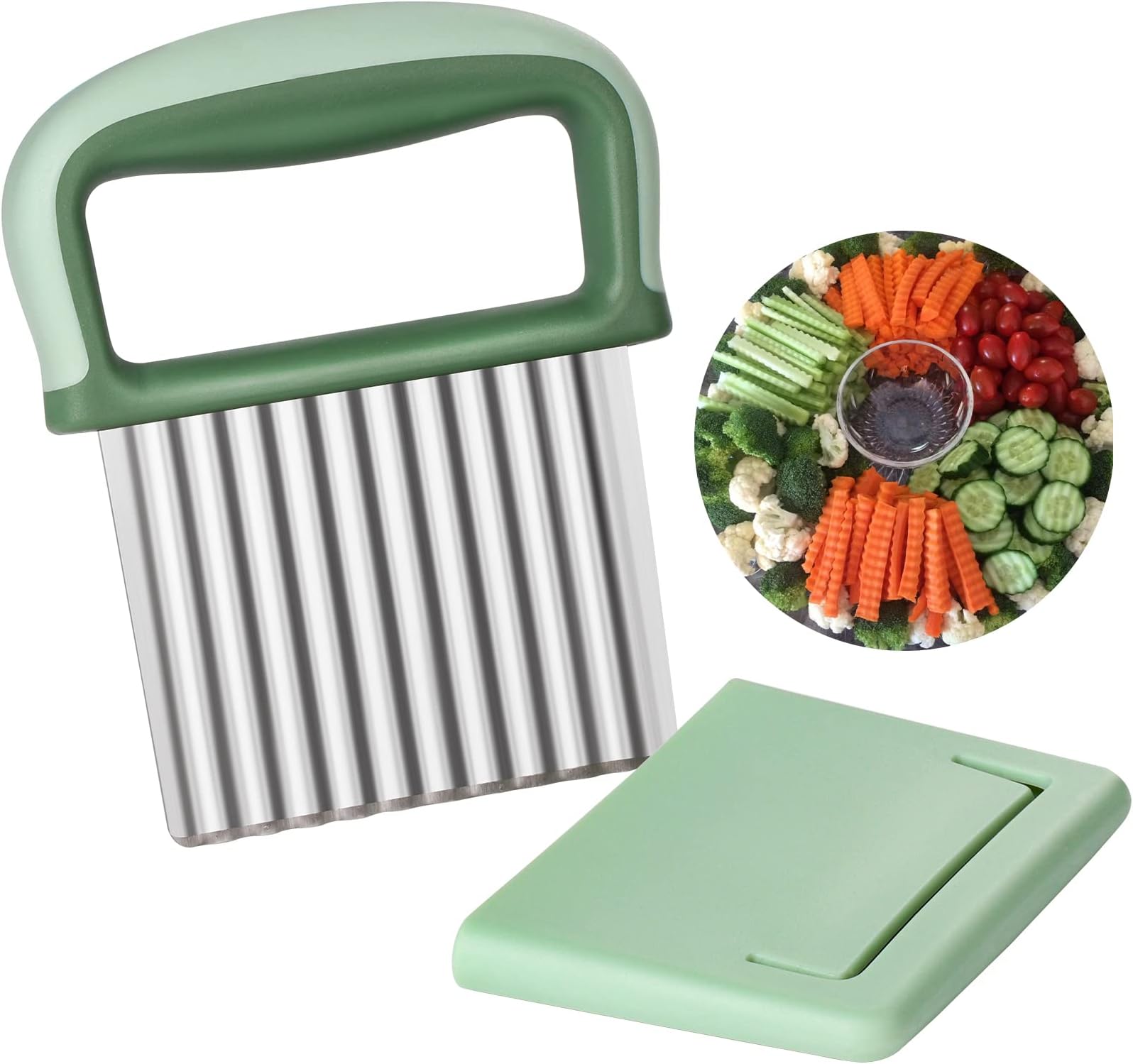 Eyerayo Crinkle Cutter Potato Crinkle Chipper Stainless Steel Wavy