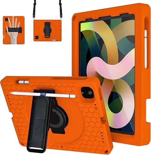 Funda para iPad Air de 54 generación para niños, funda para iPad Air 20222020 de 10.9 pulgadas con soporte para lápices, soporte giratorio de 360,