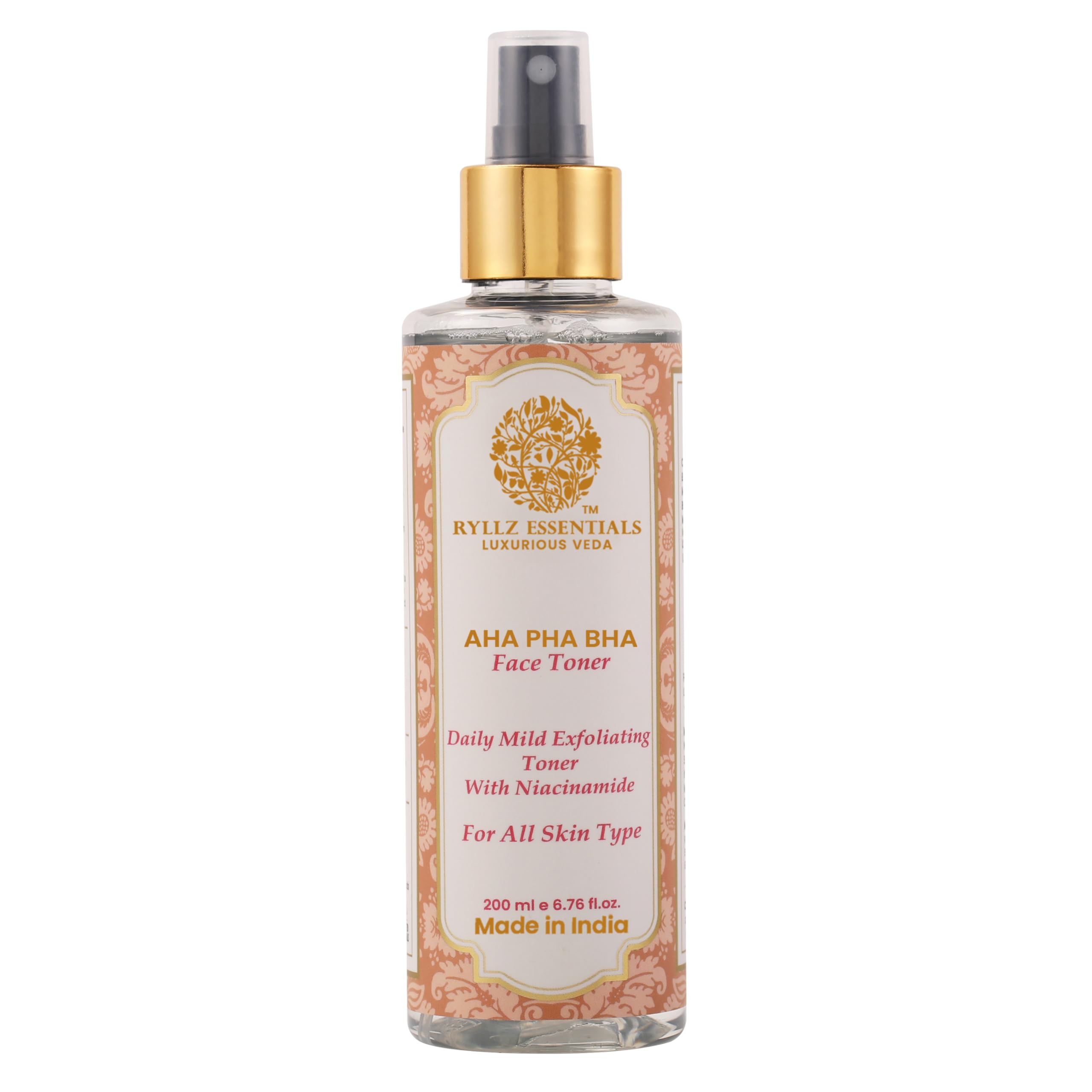 RYLLZ ESSENTIALS AHA PHA BHA Face Toner 200ml | With Niacinamide & 1% Salicylic Acid | for Mild Exfoliation, Acne Control, Blackheads, Whiteheads & Pore Tightening | for All Skin Types | 200ml