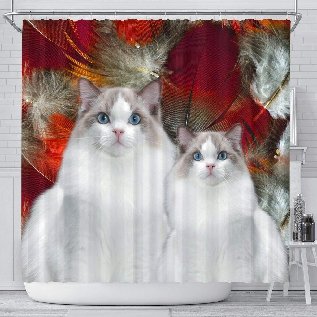 Ragdoll Dog Print Shower Curtains