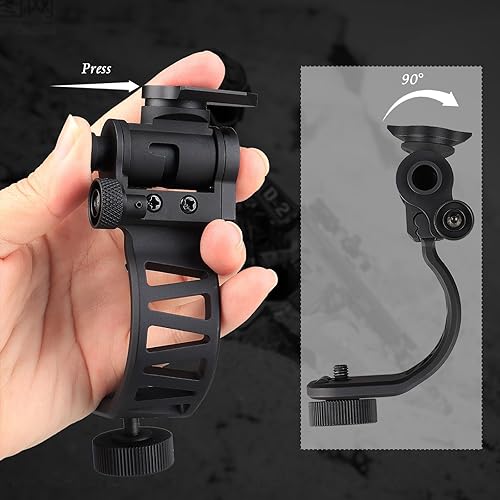 Miniatura 4 de YSS Nueva aleación de aluminio PVS14 visión nocturna J-brazo montaje apto para casco calado diseño (soporte ojo izquierdo, rosca china)