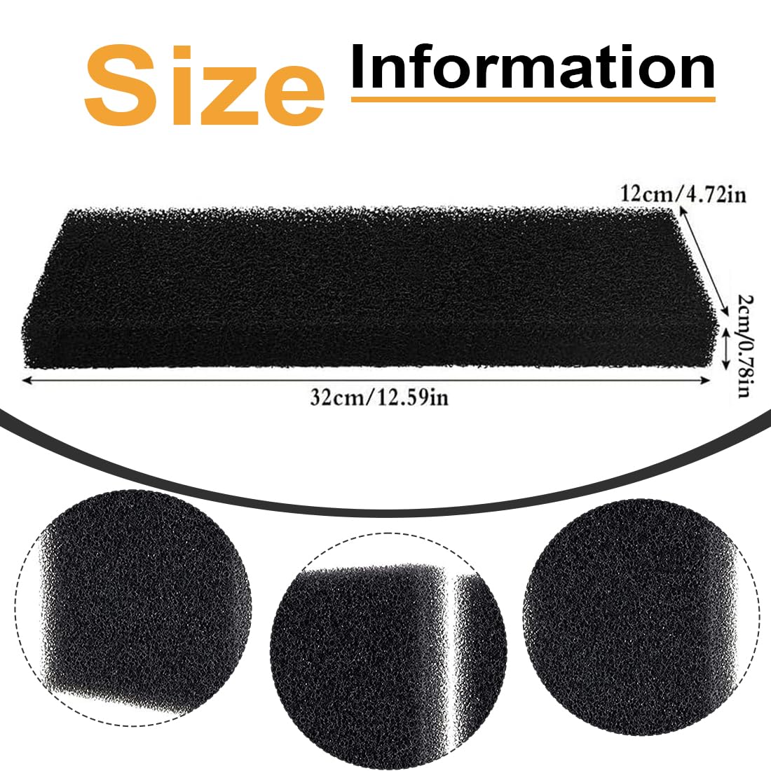 Cotone Biochimico Densità del Carbone Attivo Media Filtrante Schiuma Biofiltro Filtrazione Particelle L32xW12xH2CM
