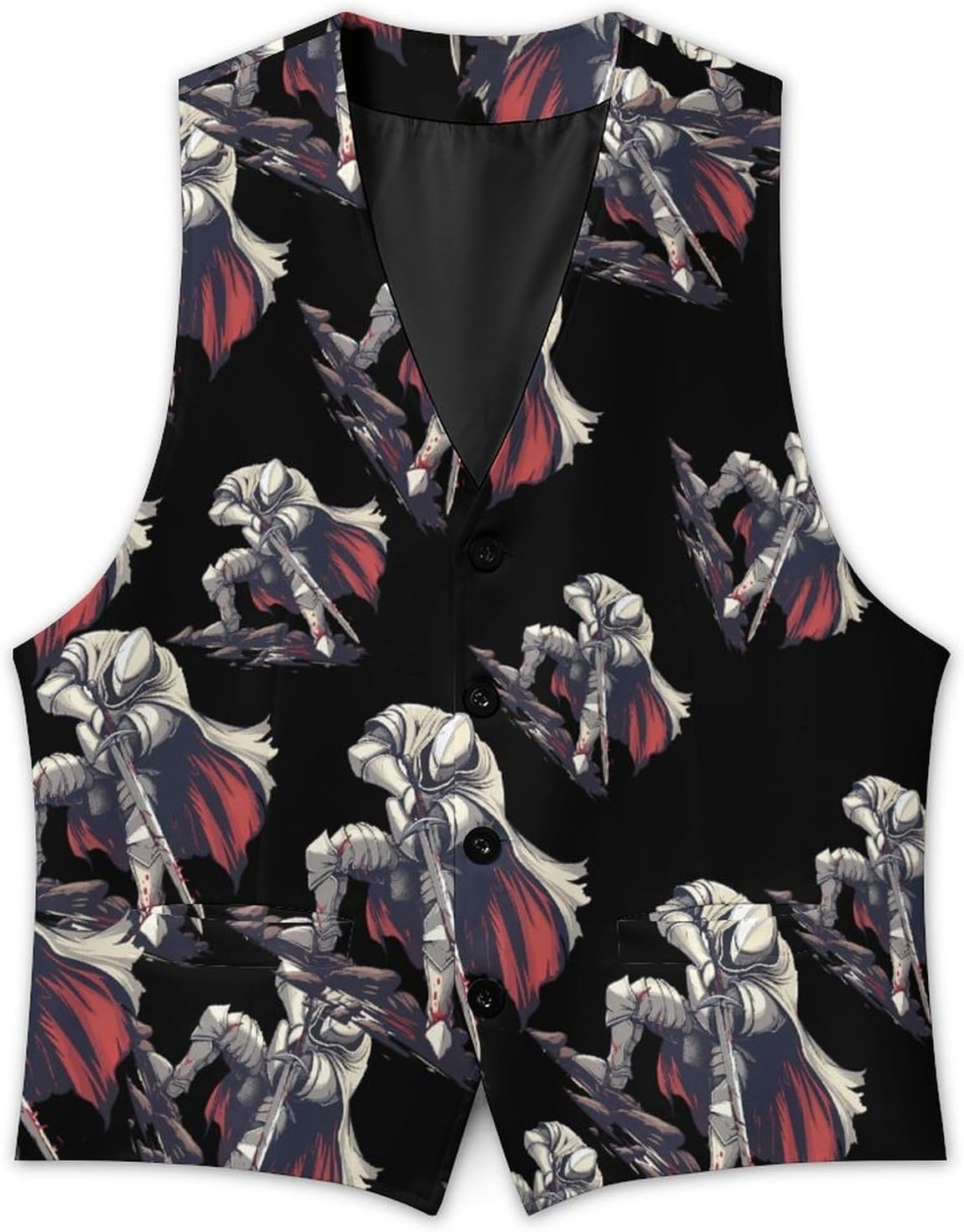 Funny Medieval Knightes Men's Suit Vest Formal Vests Casual Dress Fit Waistcoat Casual Tuxedo for Business