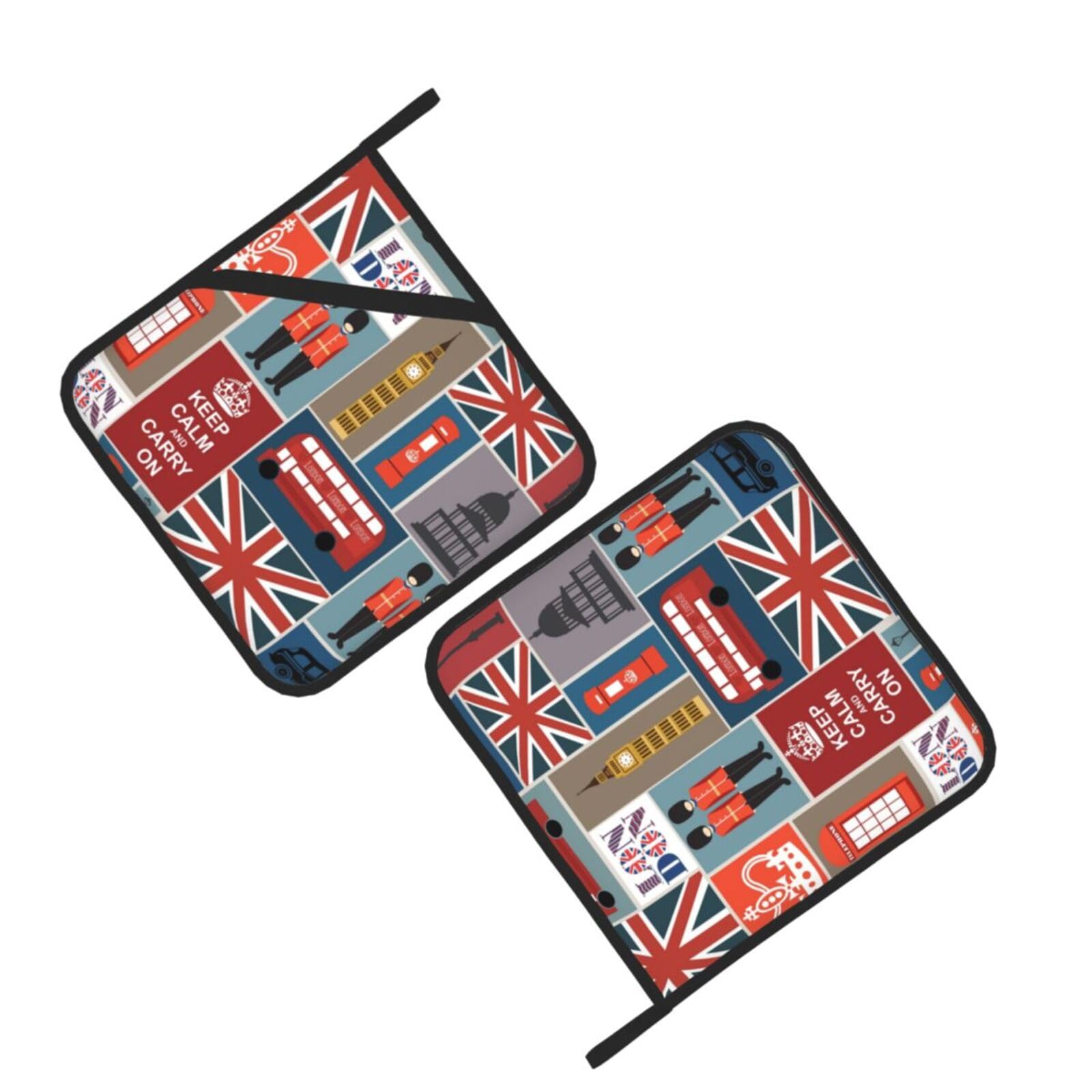England Symbols-r18860 Printed Oven Pot Holders Set of 2 Pcs Heat Resistant Kitchen Microwave Potholders for Cooking Baking Grilling