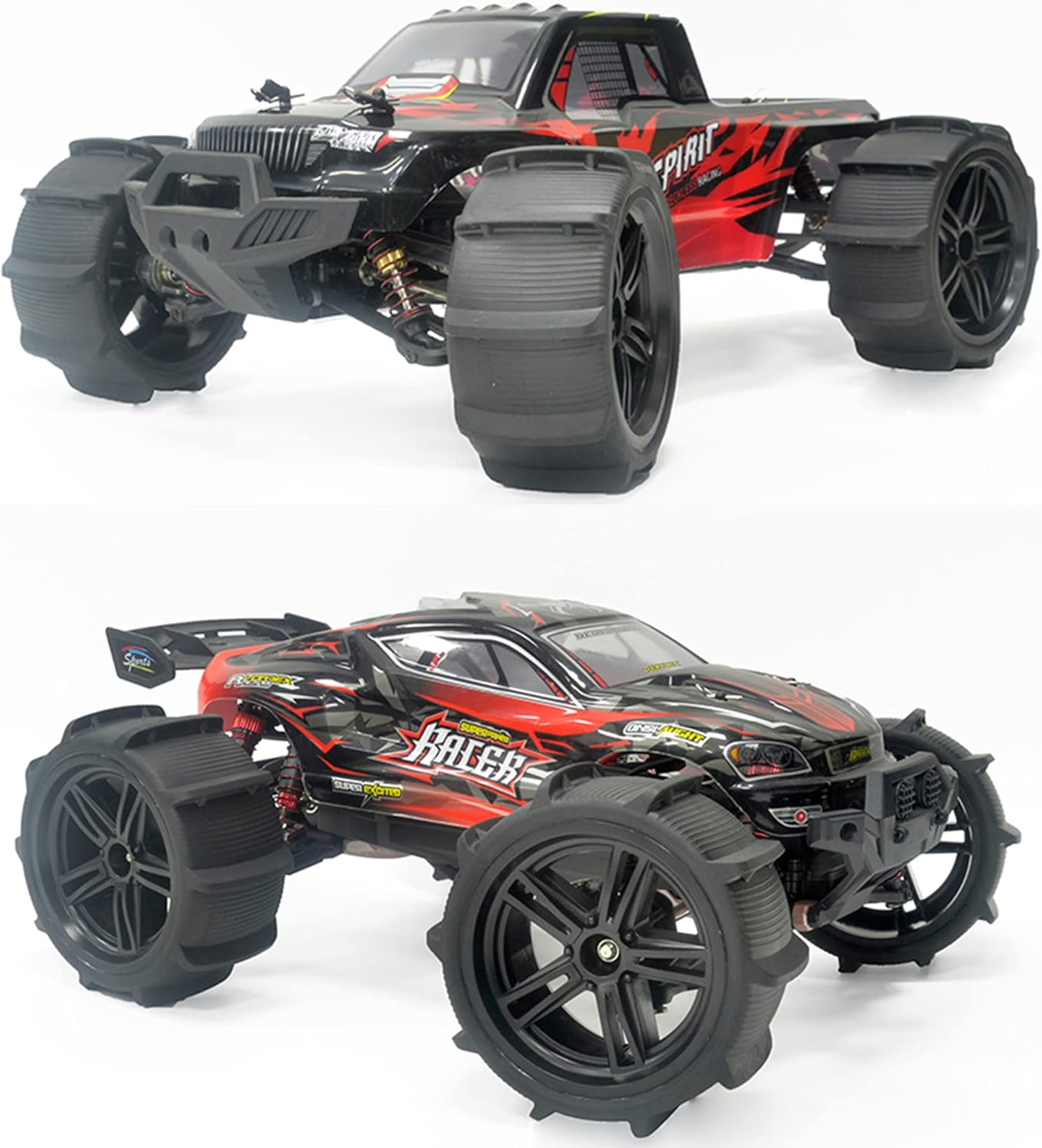 1/10 RC Paddle Tires Wheels 12mm Hex Snow Grass Tyer PX9200-29A for High Speed 9125 X07 X08 X17 RC Cars 9201E 9205E 9206E 200E 201E RZ001G-A 104009 2995 Trucks(4 Pieces)