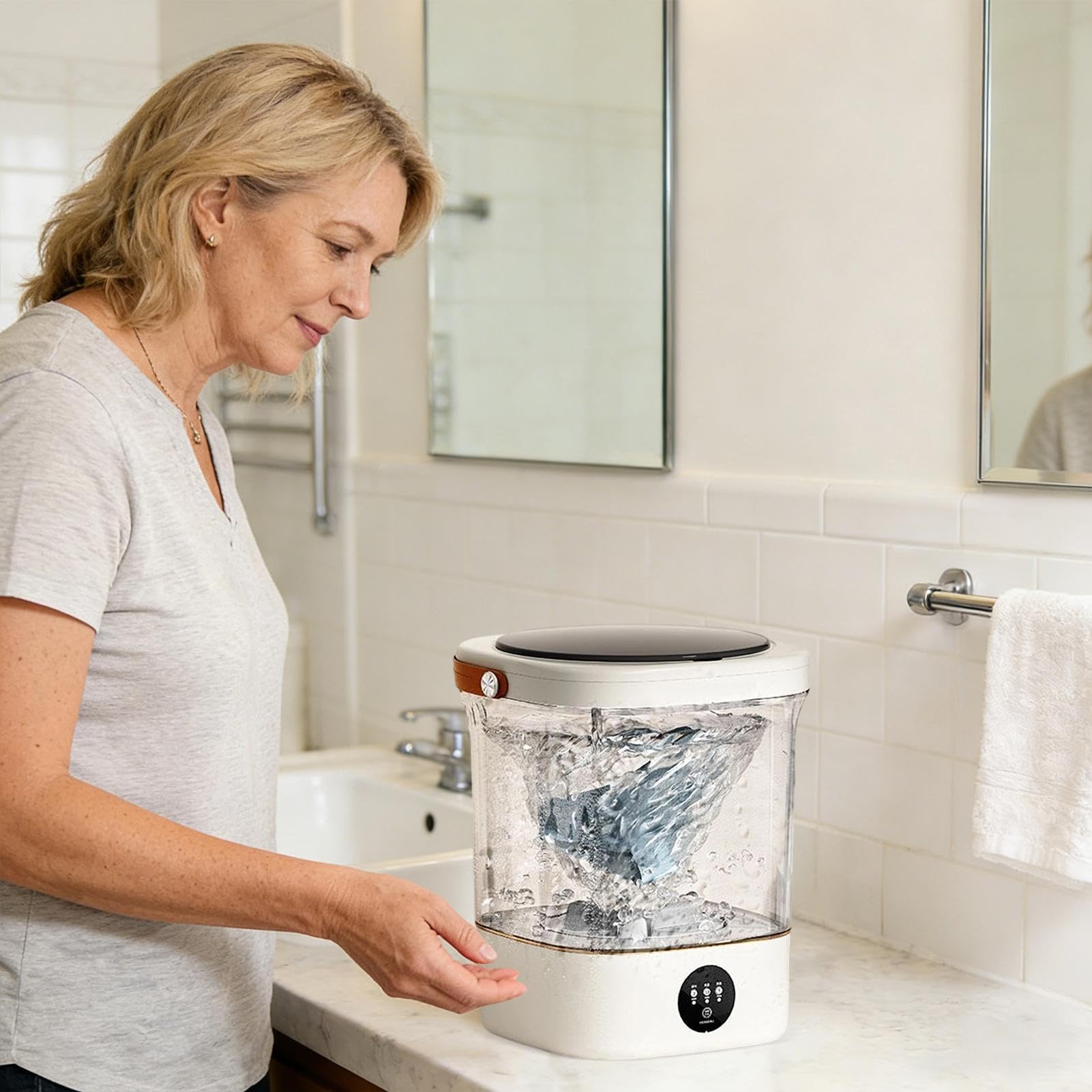 Mini Lavatrice, Lavatrice Per Biancheria Intima Portatile, Mini Lavatrici 12 Litri Con Funzione Centrifuga, Per Studenti, Campeggiatori, Appartamento, Casa, Bagni