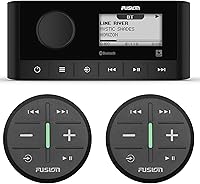 Vista 1 de Fusion MS-RA60 Marine Stereo con mando a distancia inalámbrico 2 Fusion ARX70B, color negro