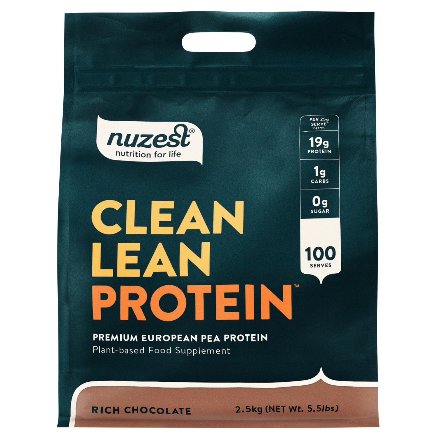 Vegan Protein Powders by Nuzest - Clean Lean Protein - Rich Chocolate - Plant Based Pea Protein Shake - Low Calorie & Low Carb - Gluten Free - Dairy Free - 2.5kg (100 Servings)