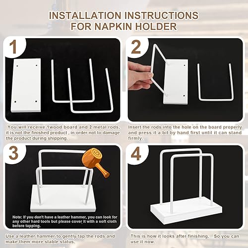 Miniatura 5 de Servilletero para mesa, servilletero de pie para cocina, servilletero para servilletas de papel, servilletero de cóctel, servilletero de madera,