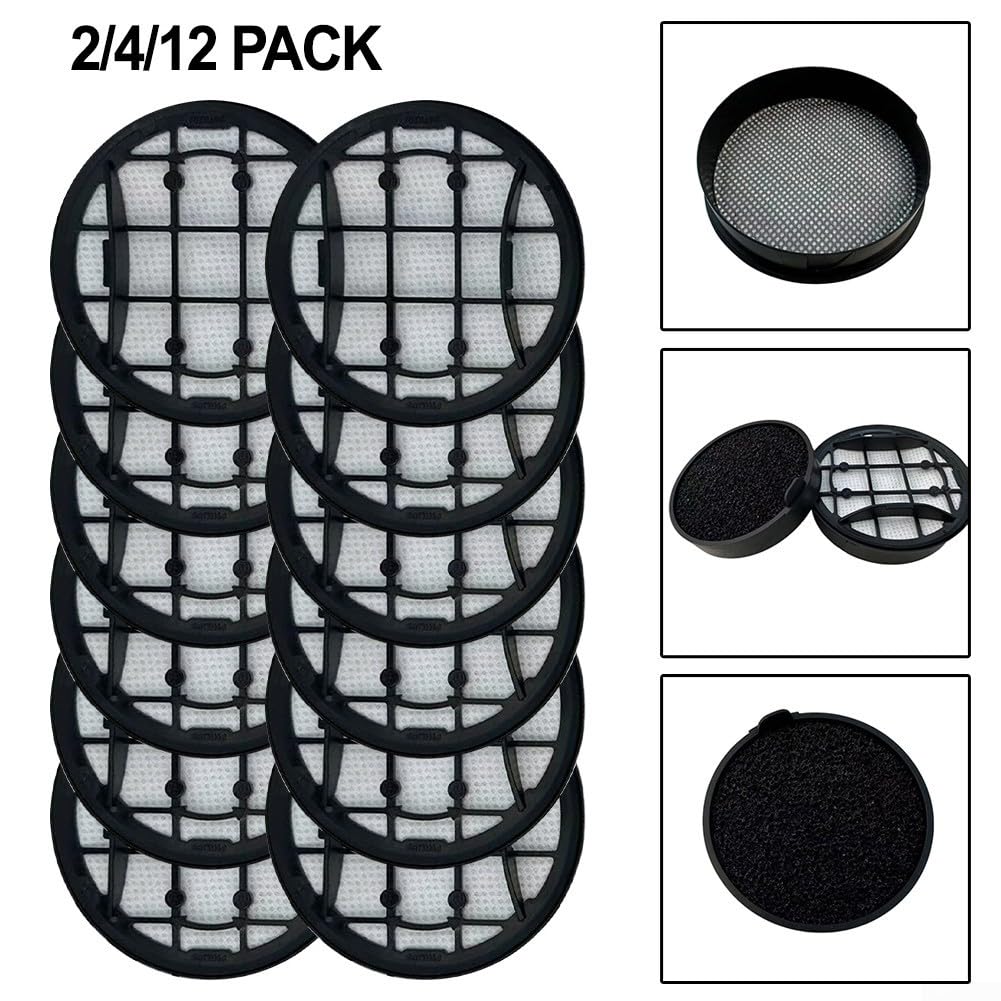 Kit de filtro de espuma lavable para VC 7000 8000 XC7053 - Filtros de polvo de repuesto para aspiradoras inalámbricas - Protección contra el pelo de mascotas y alergias - 2 juegos con marcos de