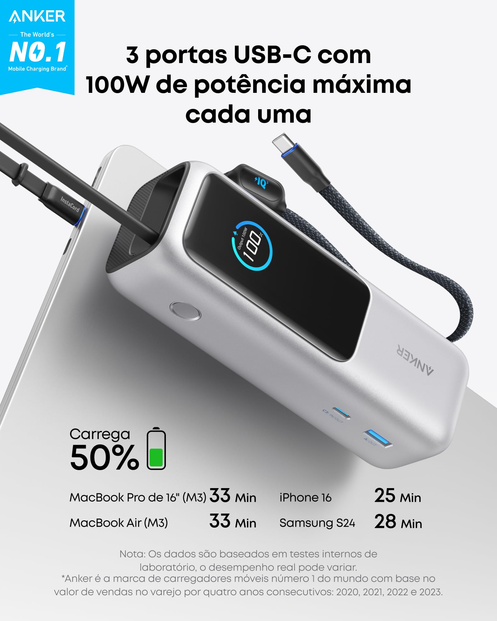 パ*タ様 Anker Power Bank 25000mAh 165W Anker Laptop Power Bank, 25.000mAh Carregador Portátil para