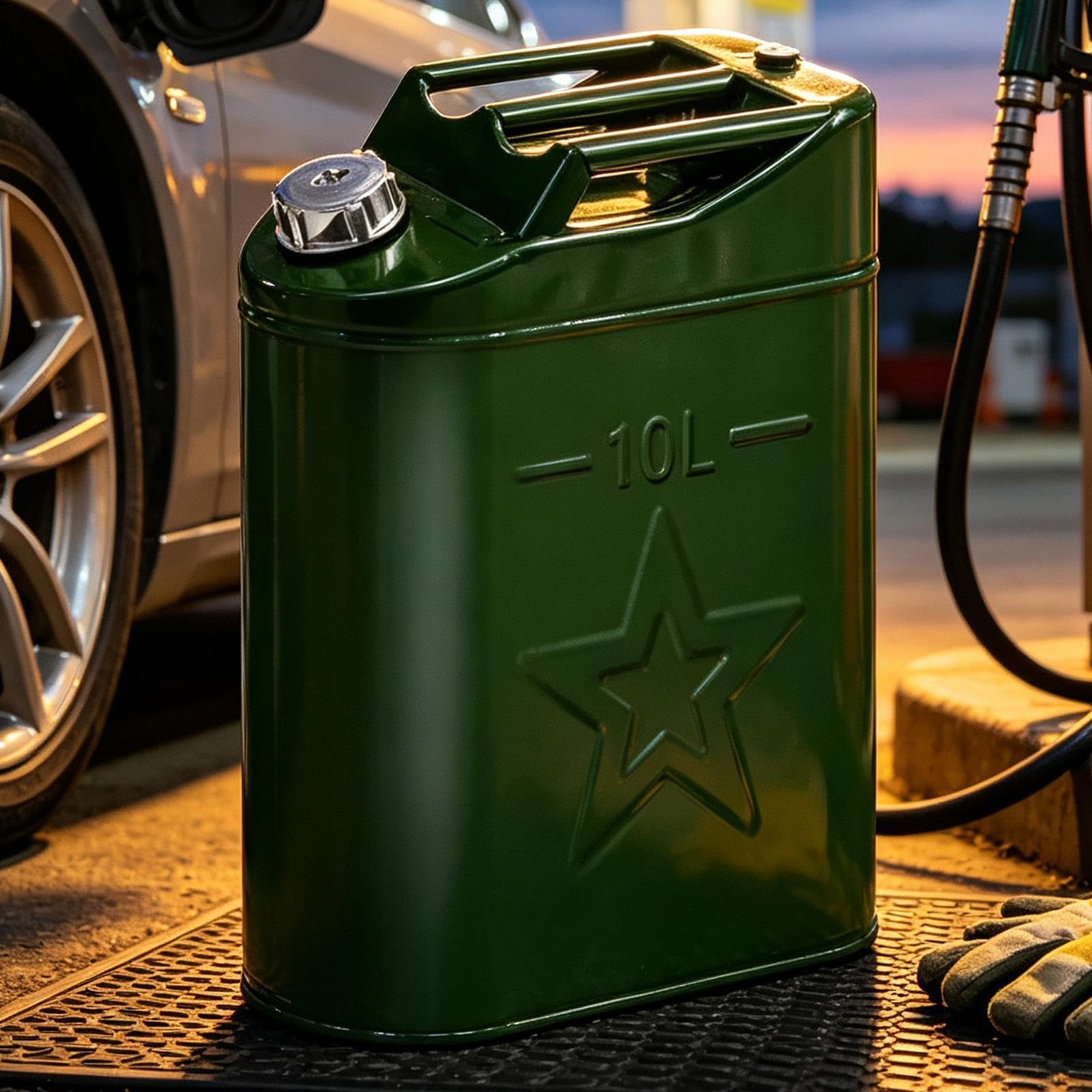 Öl-Aufbewahrungsbehälter 10 Liter Flüssigkeits-Umfüllkanister mit Schlauch,