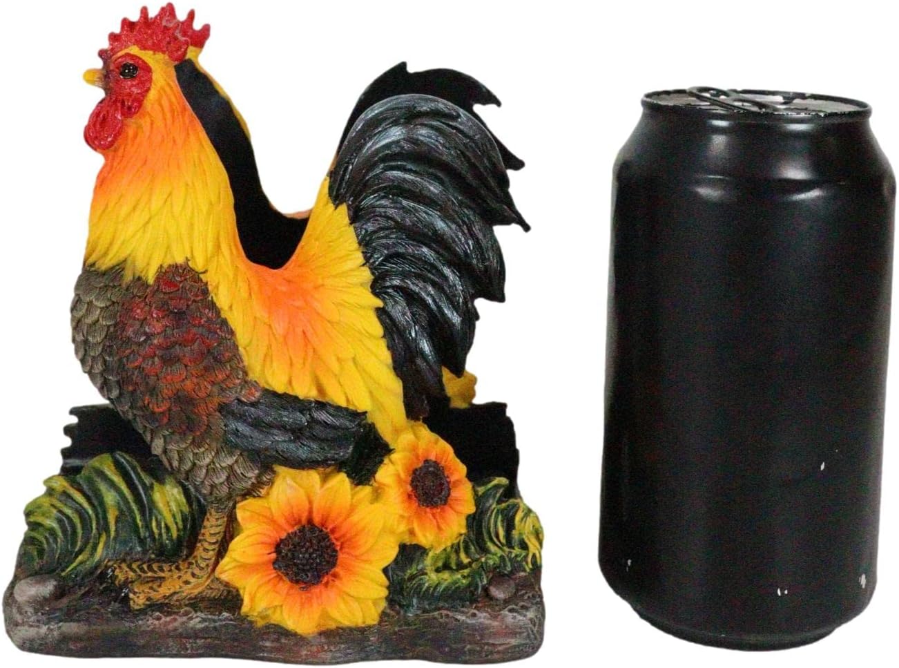Ebros Gift Farm Morning Crow Rooster Dinner Napkin Holder Figurine 6" Tall Rustic Western Table Decorative Accent Centerpiece Of Chickens Roosters (1)