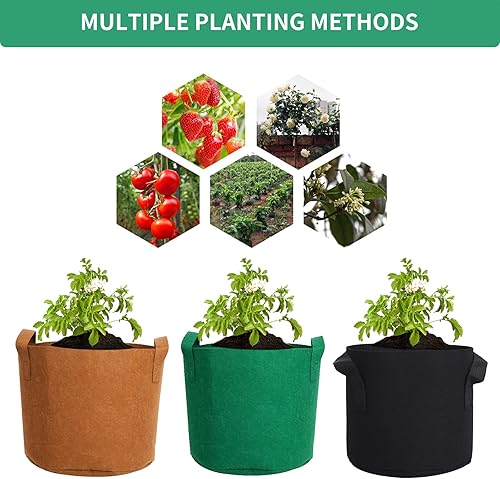 Miniatura 4 de Bolsas de cultivo, 5 galones, coloridas