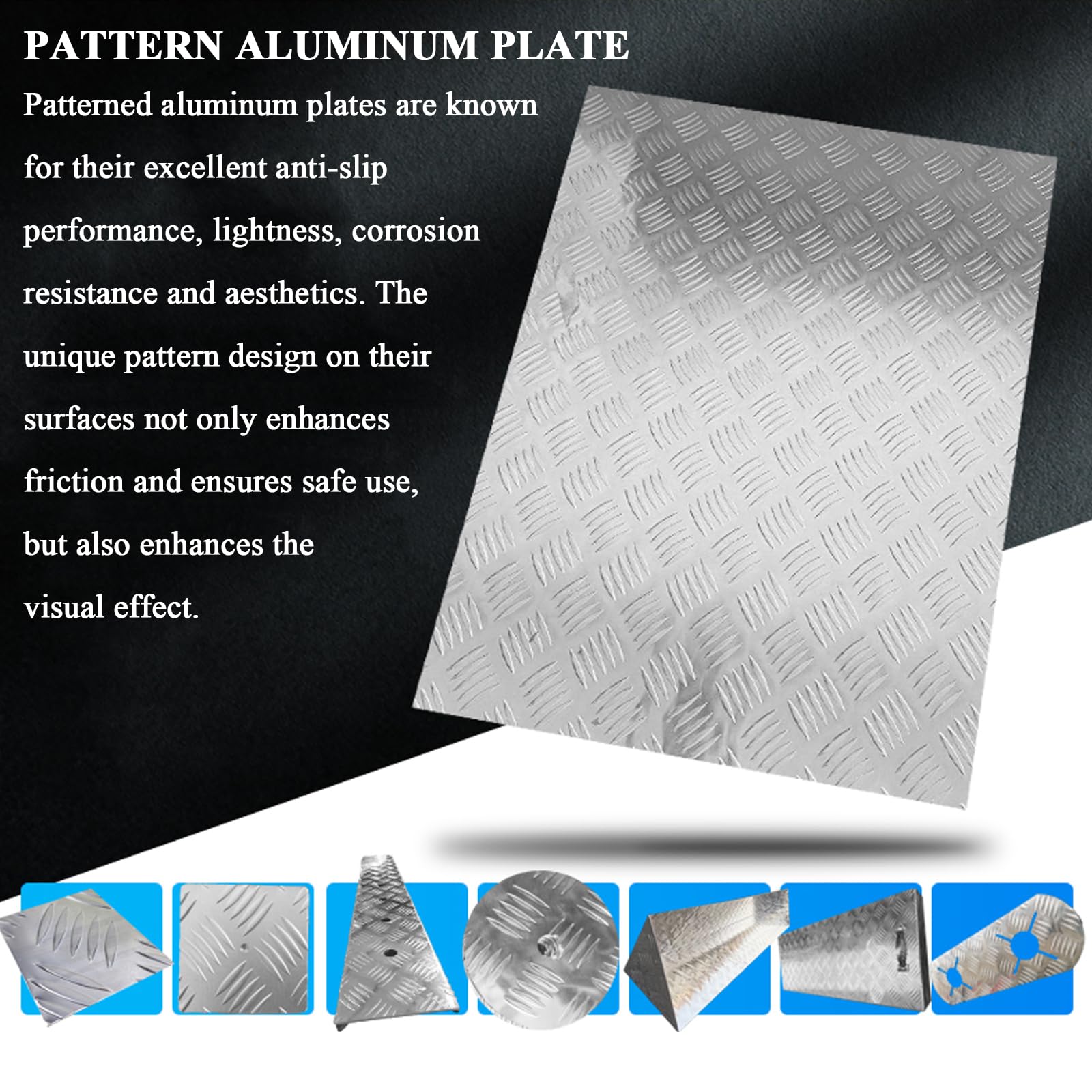 Pannello in lega di alluminio goffrato quadrato 400×400 mm, piastra in alluminio mandorlato adatta for industria e edilizia(400x400x2mm)