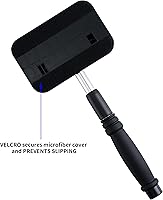 Vista 2 de POLYTE - Herramienta de limpieza de vidrio giratoria para parabrisas, mango de aluminio extensible con 3 cubiertas de microfibra de calidad prémium