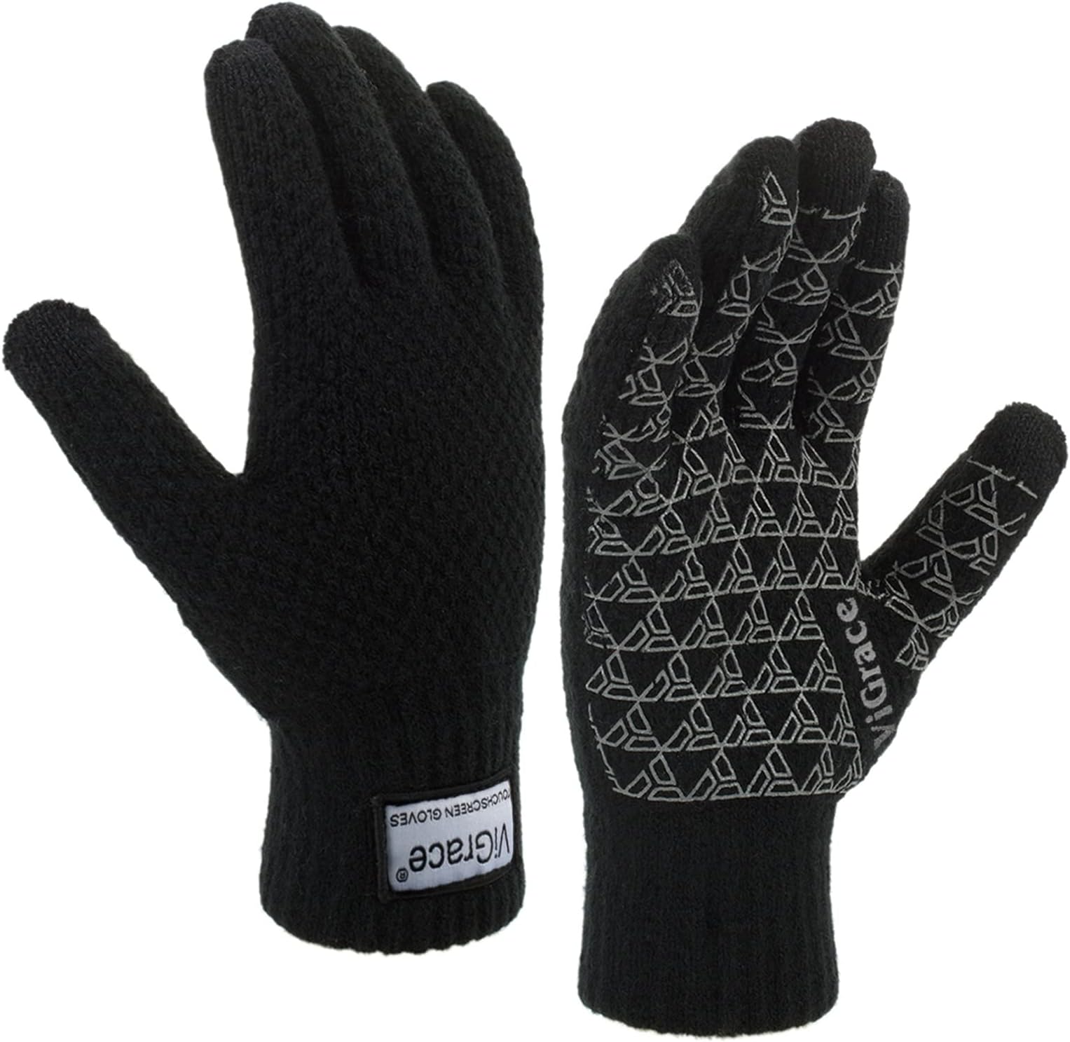 Winter Warm Touchscreen Gloves for Men and Women Touch Screen Fleece Lined Knit Anti-Slip Wool Glove