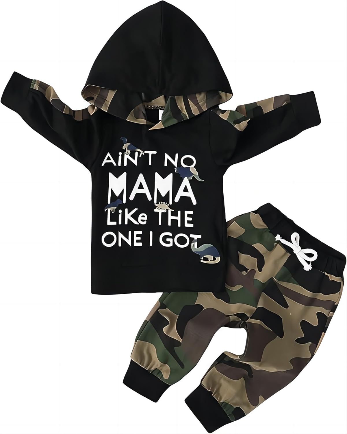 ZOEREA Toddler Baby Boys Clothes Letter Printed Hoodie Sweatshirt Tops+Camouflage Long Pants 2PCS Outfits Set
