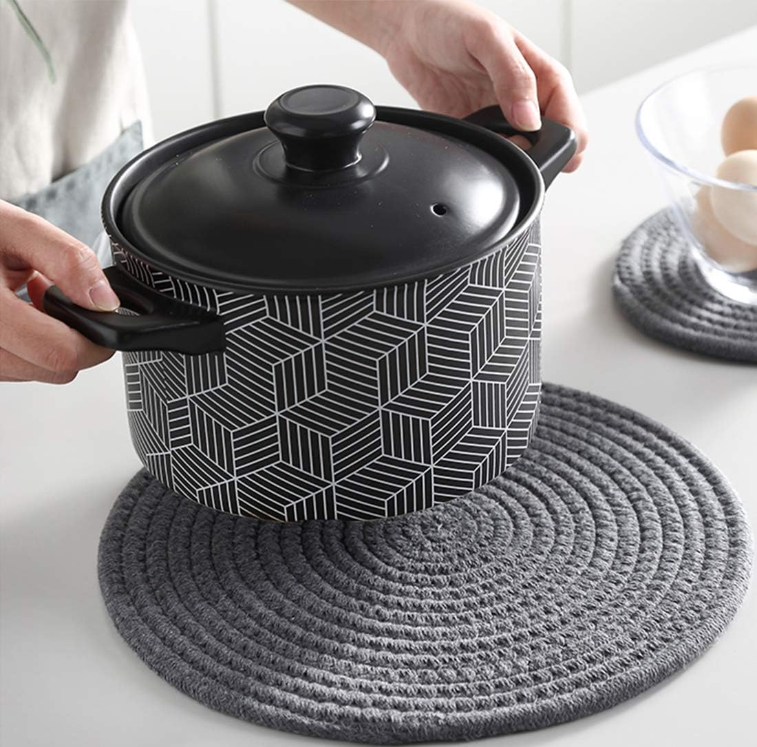 Lawei 9 Pack Potholders Set Trivets Set - 7 Inch Cotton Thread Weave Pot Holders Coasters, Trivets for Kitchen Hot Pots Pan