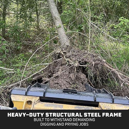 Vista 14 de Titan Attachments Serie Economy - Accesorio para cubo de tocones, elevador deslizante universal de ajuste rápido, borde delantero dentado