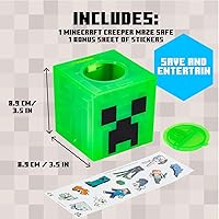 Vista 6 de Paladone Minecraft Creeper Maze Safe, completa el laberinto para desbloquear dinero, divertido juguete coleccionable de bloques de Minecraft