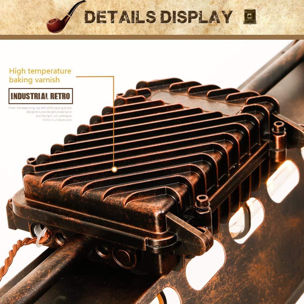 Vintage Pendelleuchte industrial Hängelampe Esstisch Pendellampe Retro Hängeleuchte Hoehenverstellbar Kronleuchter, für Wohnzimmer Esszimmer schlafzimmer küche Bar