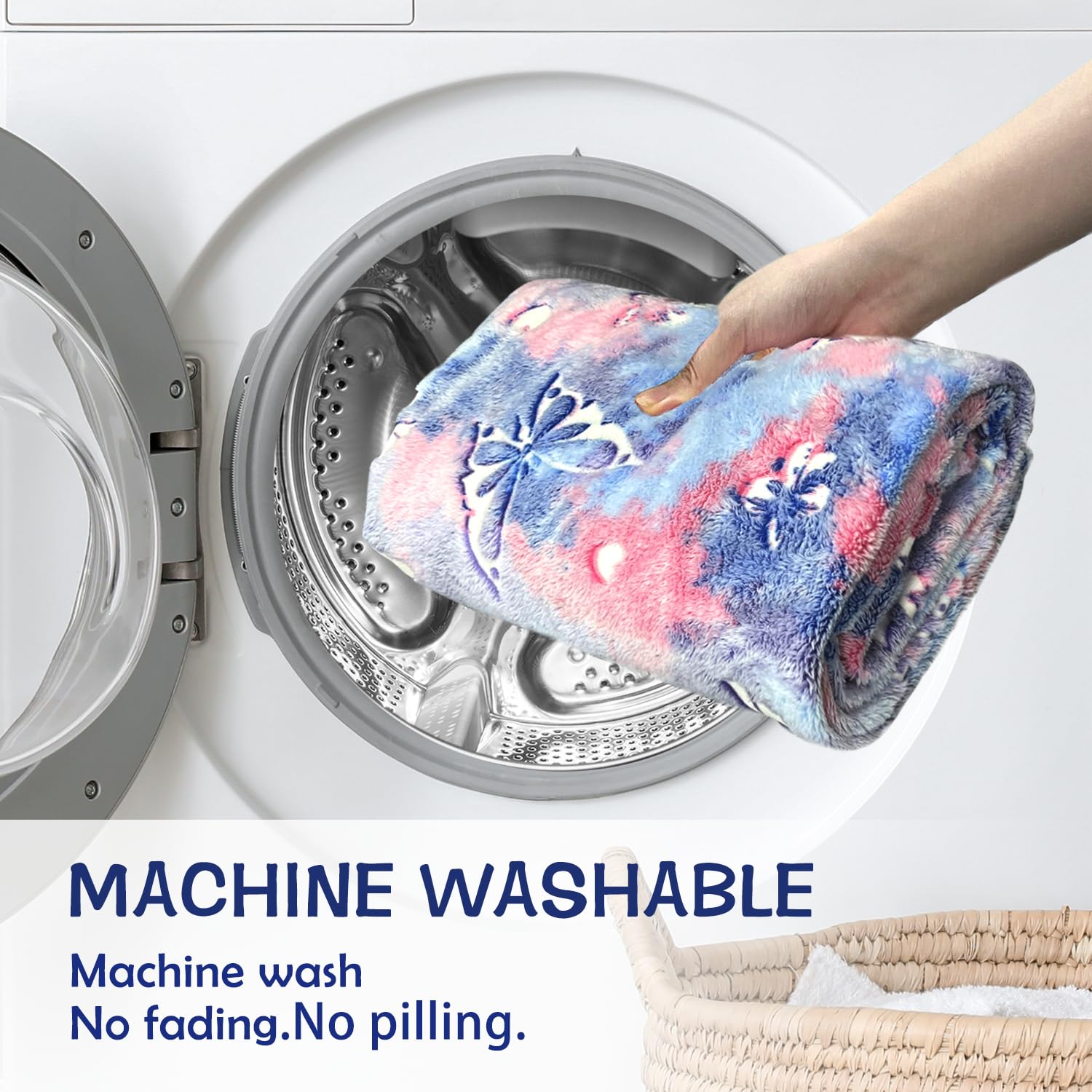 SOCHOW Coperta di Pile Farfalla, Fluorescente Si Illumina al Buio Super Morbida Coperta, coperta per tutte le stagioni per bambini 127 x 150 cm, Viola