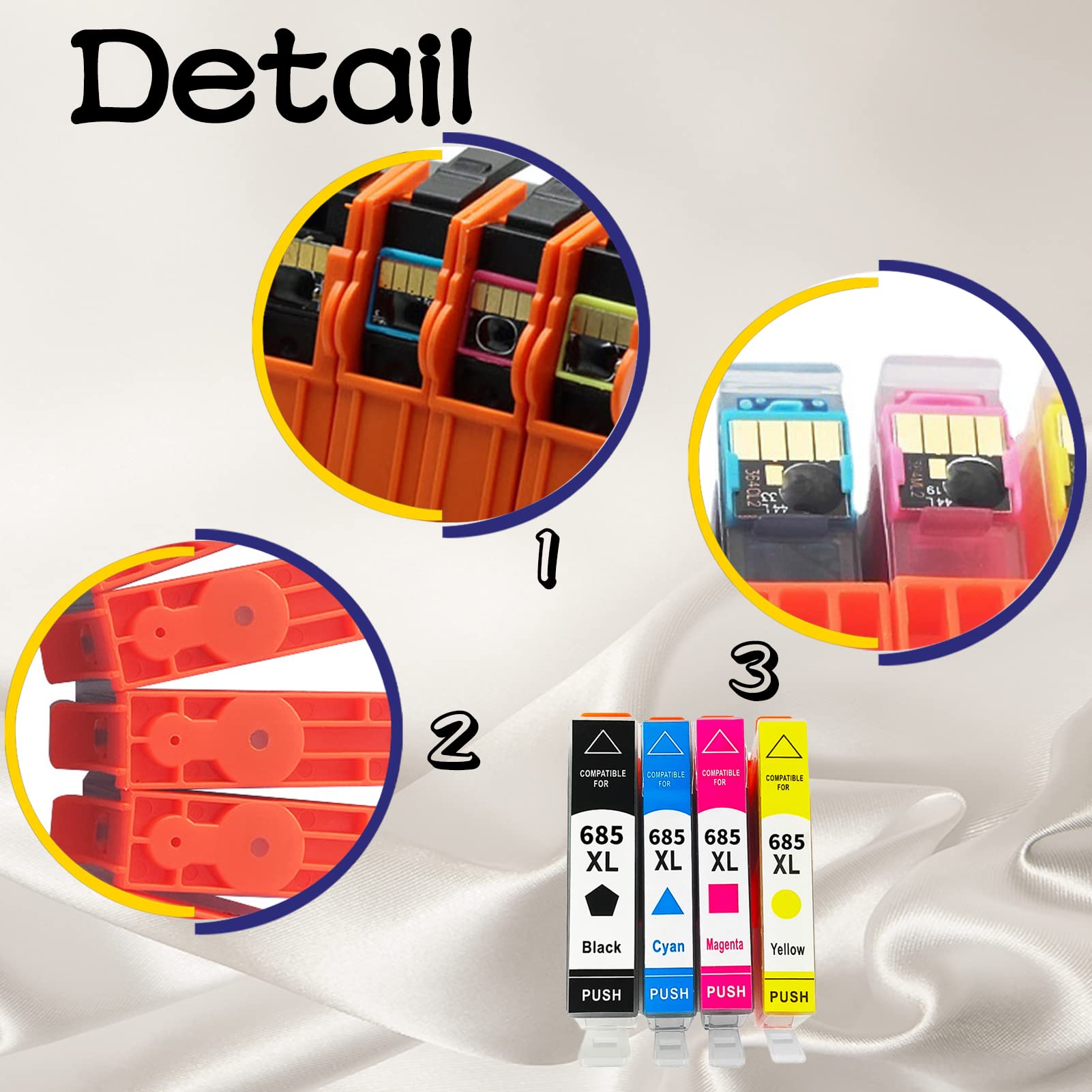 Per HP 685xl Inchiostro Compatibile Utilizzata Per Deskjet 3525 5525 4615 4625 6525 Stampante 8 pack