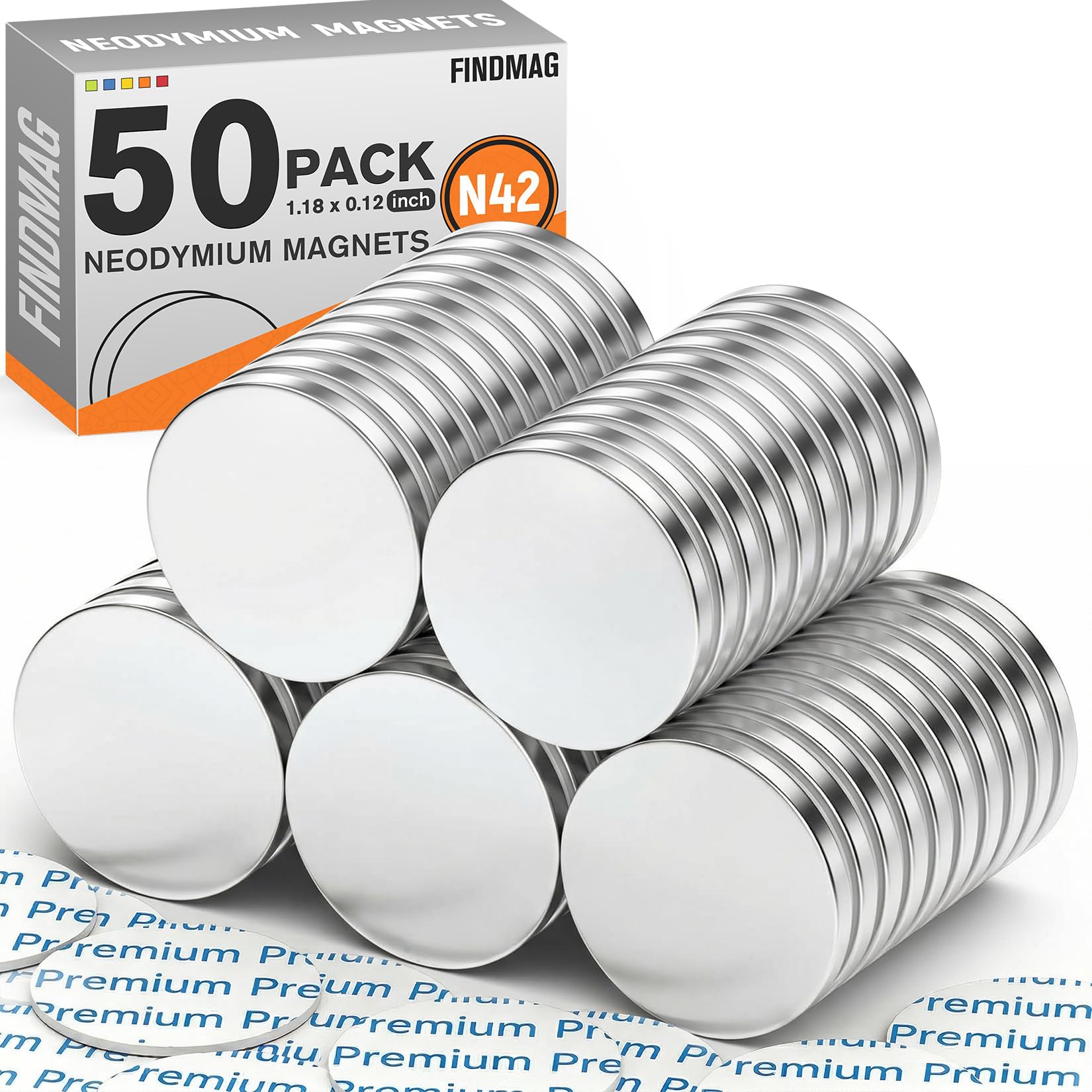 FINDMAG 20 Pack Magnets, Strong Neodymium Disc Magnets, 1.18'' D x 1/8'' H — Amazon image 8