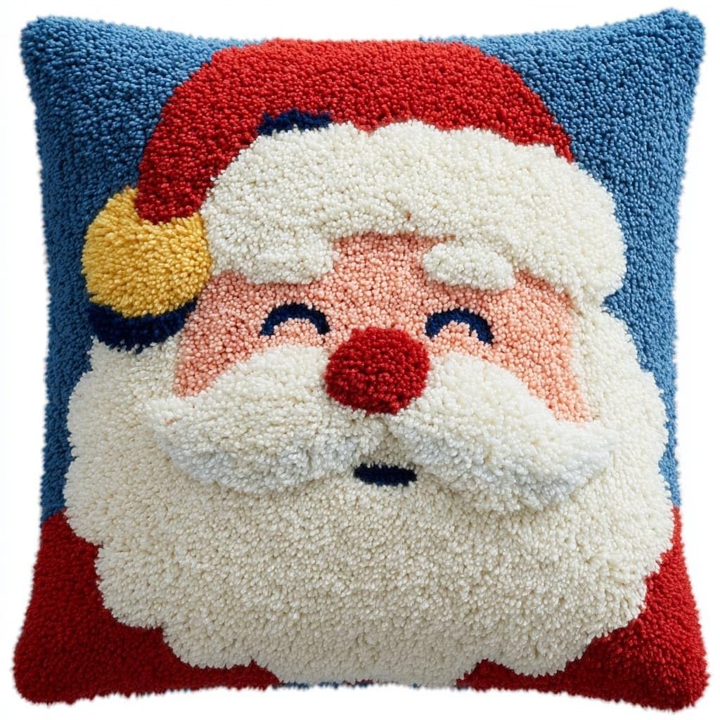 Henypt DIY Latch Hook Cushions Kits Santa Claus