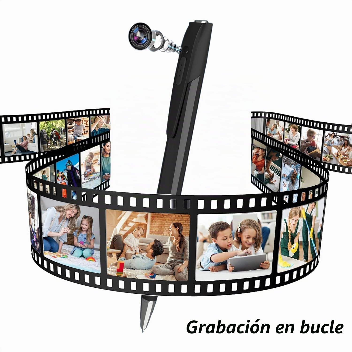 FARONG Mini Cámara Oculta Bolígrafo, 1080P Mini Cámaras Espía Pen con Grabación de Vídeo y Toma de Fotos Incluye MicroSD 32GB con Batería Recargable
