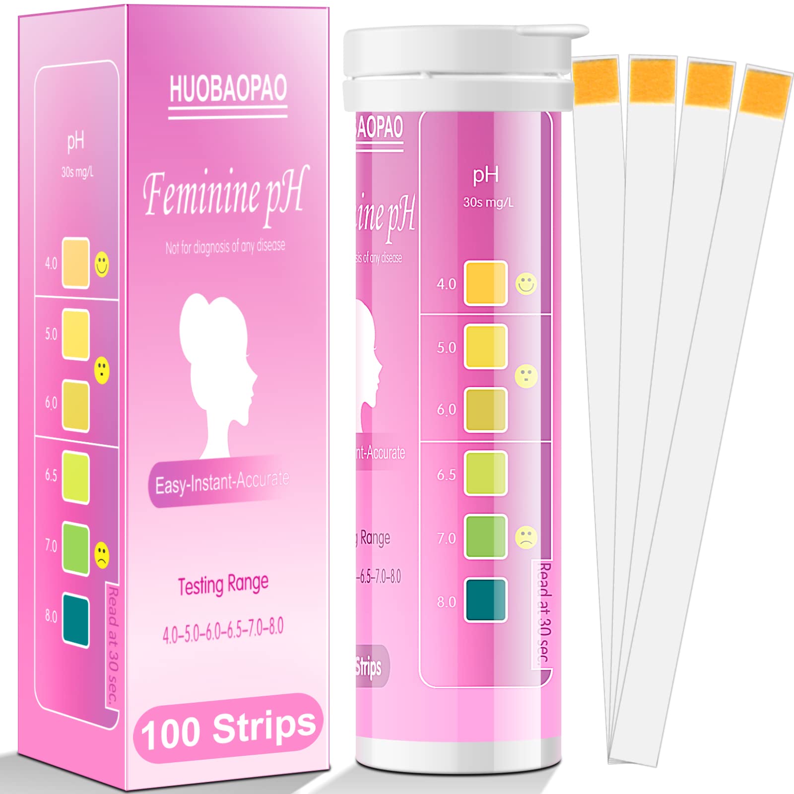 [100 Strips] Vaginal Health pH Test Strips 4-8, Feminine pH Test,Monitor Vaginal Intimate Health & Prevent Infection,Accurate Acidity & Alkalinity Balance