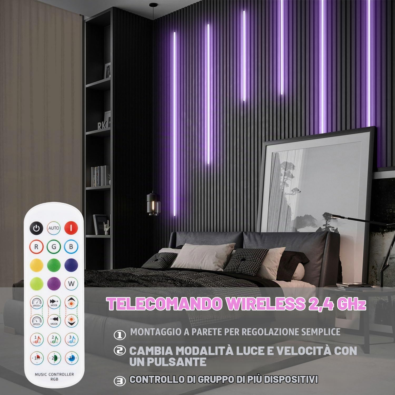 Lichaser 6 Strisce LED Nere WiFi RGB per Pannelli Acustici, Murale | Profilo Alluminio Striscia Compatibili con Alexa, Adesiva Luci LED per Pannelli Fonoassorbenti, Cucina (40*2+60*2+90*2 cm)