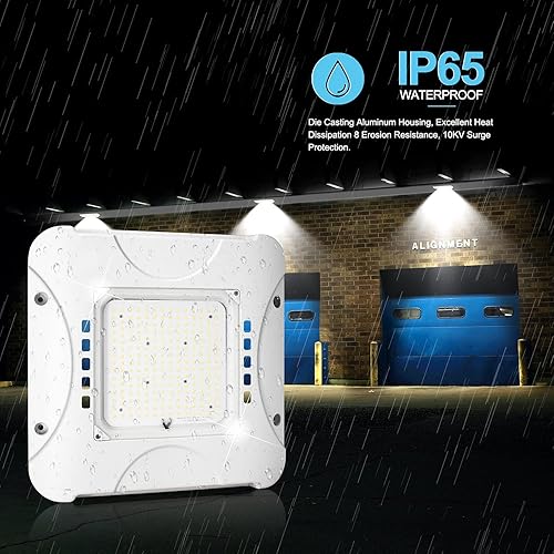 Miniatura 3 de BBMI Luz LED de toldo de 150 W, 20250LM 5000K luz blanca diurna, 100-277 VAC, gasolinera comercial, iluminación de calle, área y exterior, luces LED