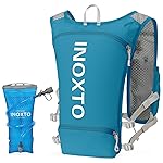 INOXTO Running Hydration Vest Backpack,Lightweight Insulated Pack with 1.5L Water Bladder Bag Daypack for Hiking Trail Running Cycling Race Marathon for Women Men (Blue)