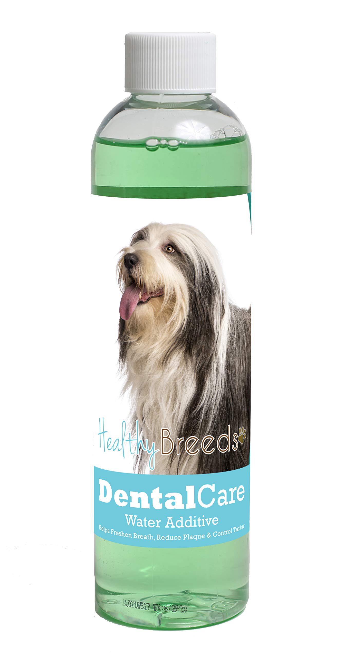 Healthy Breeds Dog Dental Care Water Additive for Bearded Collie - Helps Freshen Breath, Reduce Plaque &amp; Control Tartar - Mint Flavor - 8 oz