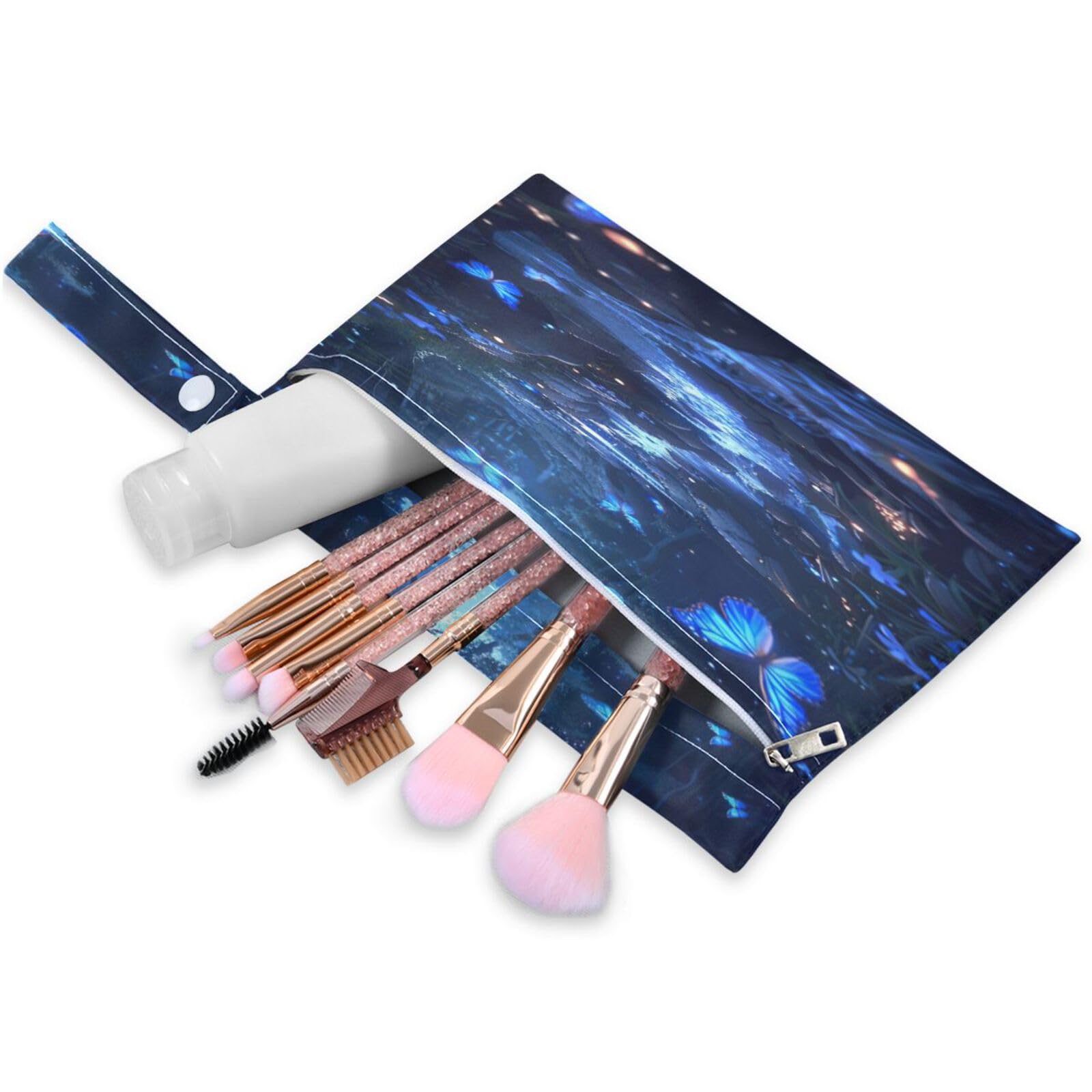 Coikll Wet Dry Bags for Cloth Diaper 2 Pack Waterproof Yoga Gym Bag for Swimsuit Wet Clothes Baby Items-?Blue Butterflies River?