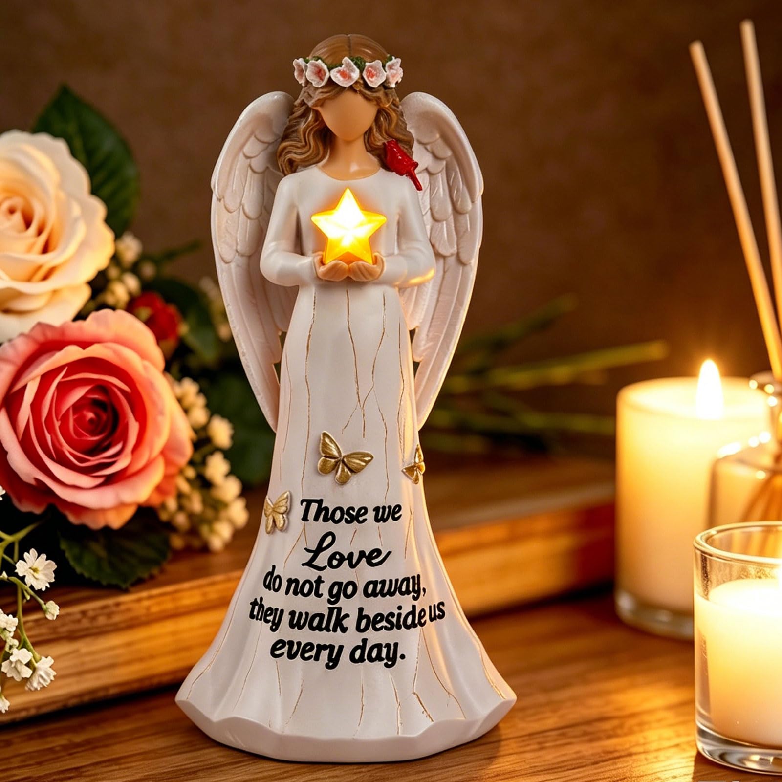 Statue d'ange gardien pour le salon ou un espace de recueillement intérieur