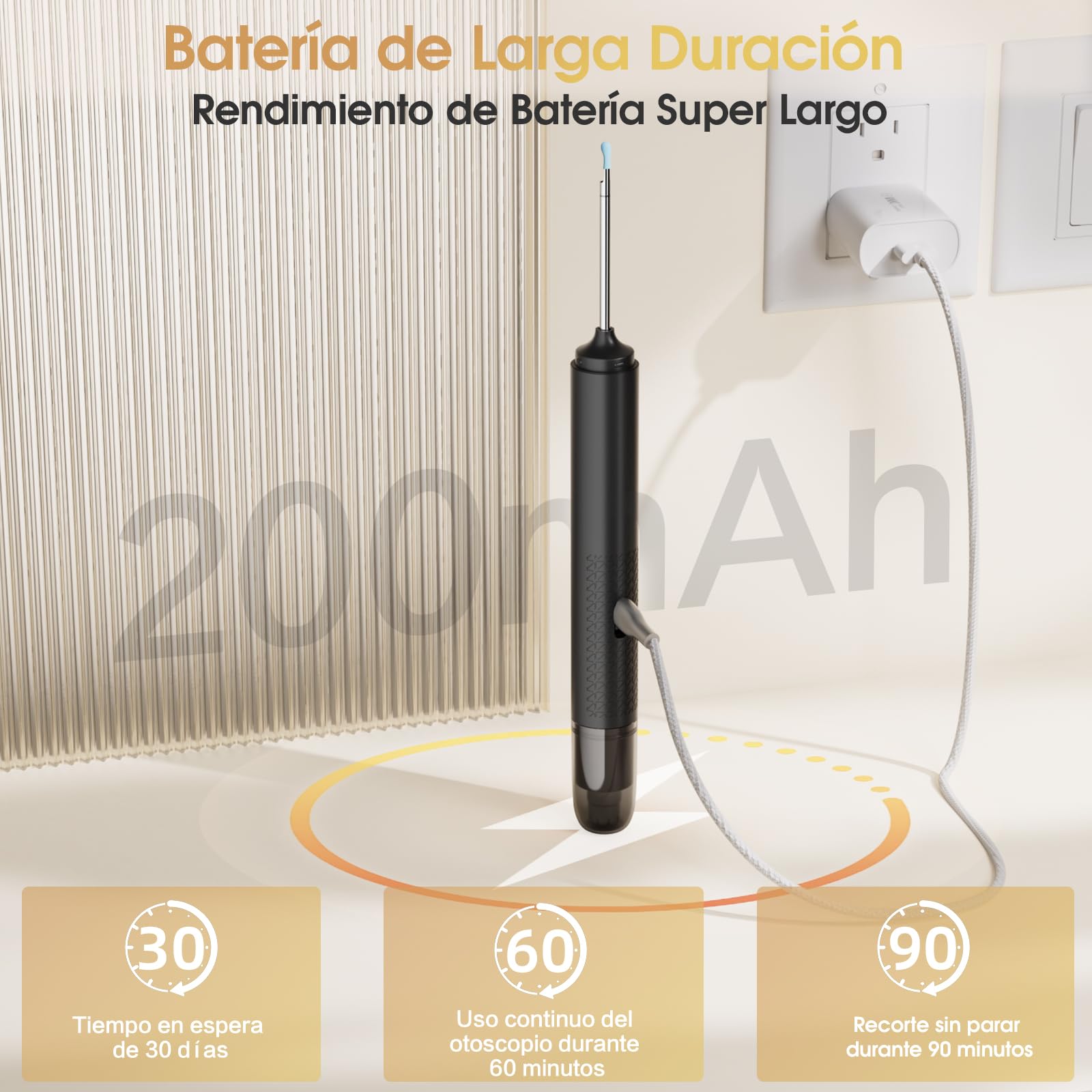 Otoscopio y Cortapelos Nariz 2 en 1 Kit, Limpiador de Oidos Cera con Camara 1080P HD Wifi, Eliminar Cera del Oído y Recortar el Vello Nasal Compatible iOS y Android