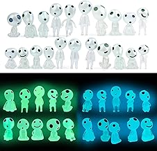 Wekuw Luminous Tree Elves, 20 Pieces Princess Mononoke Figurine Tree Elves Figurines Luminous Ghosts Resin Princess Mononoke Landscape Ornament for Home and Garden Decorations