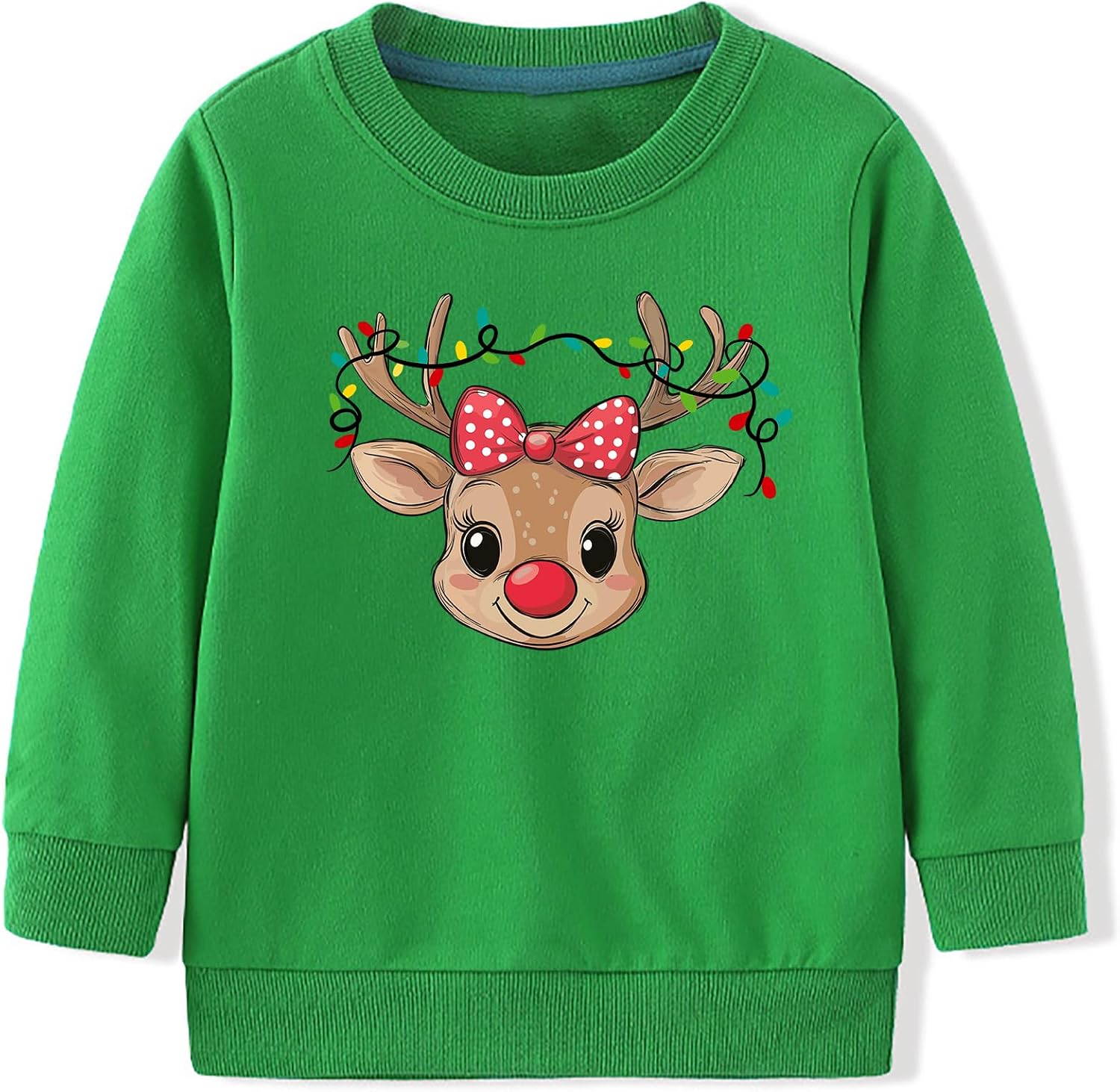 Toddler Boys Girls Christmas Sweatshirts Kid Xmas Reindeer Elk Santa Dino Long Sleeve Tops Clothes 2-7 Years