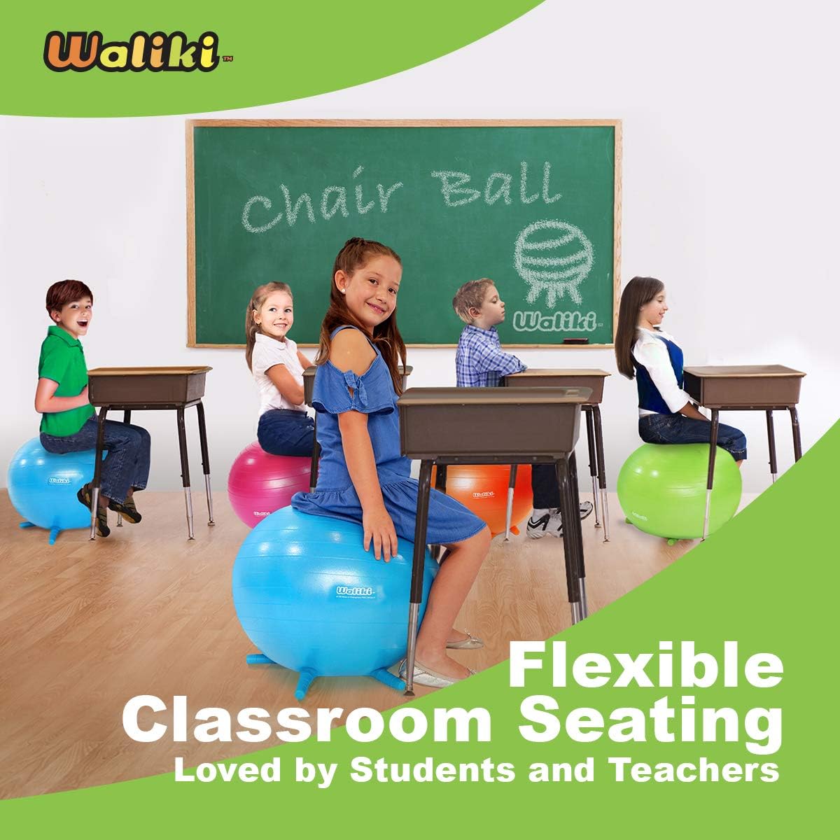 WALIKI Kids Chair Ball with Legs | Flexible Seating Classroom Furniture | Therapy Ball | 20" Pink : Office Products
